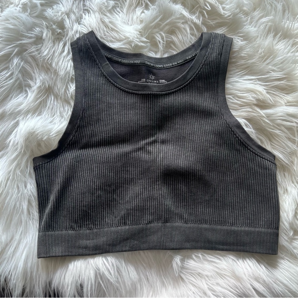 Aerie Gray Ribbed Bralette